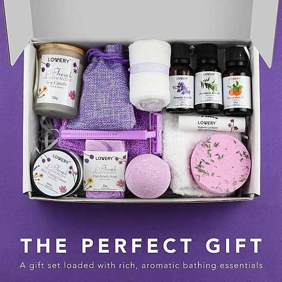LOVERY™ French Lavender Relaxation Gift - 14pc Home Bath And Spa Kit