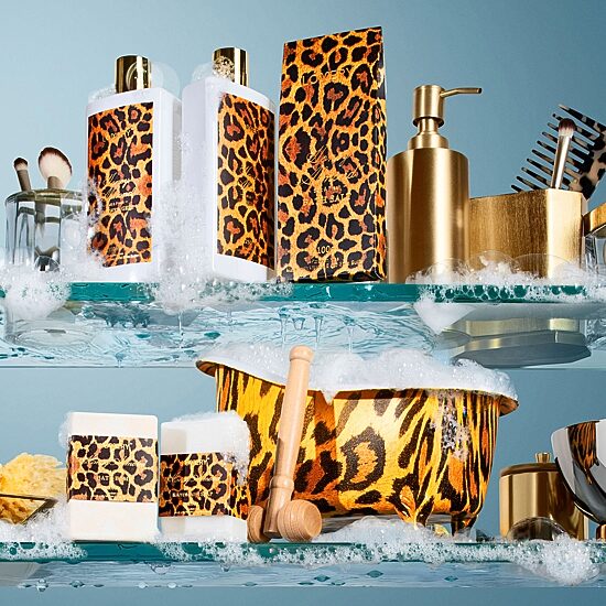 LOVERY™ Luxe Honey Almond Spa Gift Basket -18pc Leopard Self Care Kit