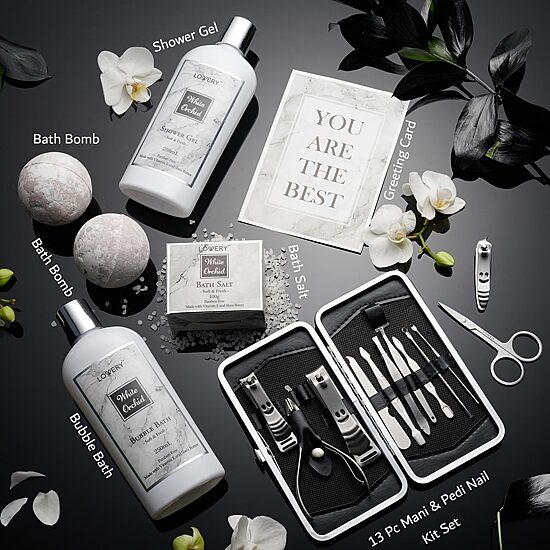 LOVERY™ White Orchid Self Care Kit - 20pc Personalized Gifts