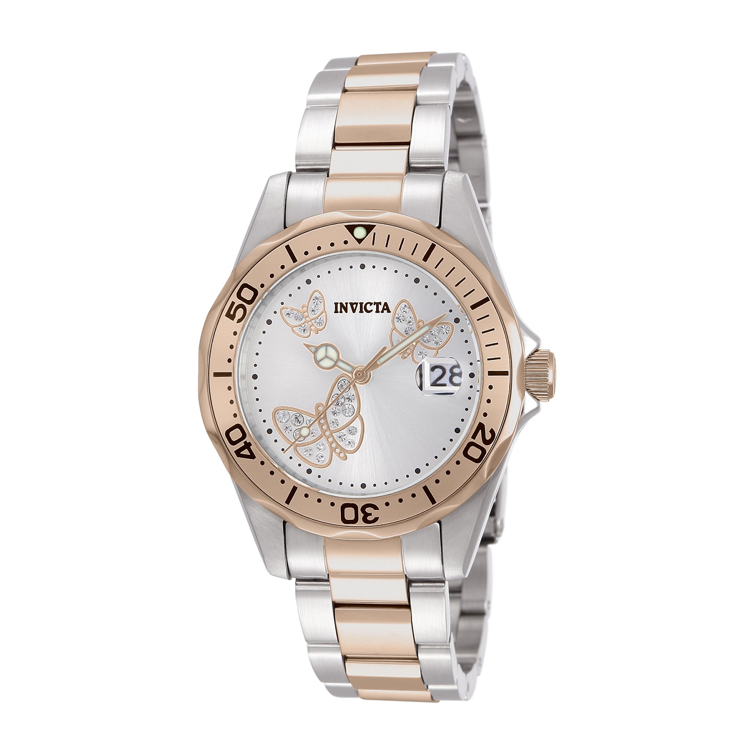 Invicta Mens Silver Tone Stainless Steel Bracelet Watch