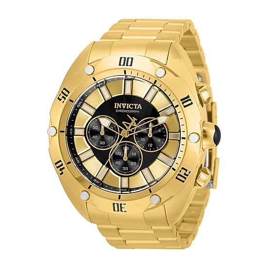 Invicta Mens Gold Tone Stainless Steel Bracelet Watch 33744