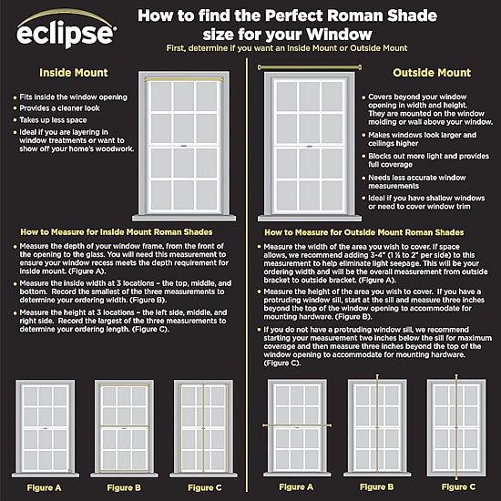 Eclipse Faux Silk Energy Saving Cordless Blackout Roman Shade