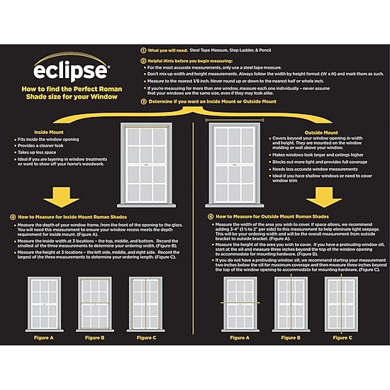 Eclipse Faux Silk Energy Saving Cordless Blackout Roman Shade