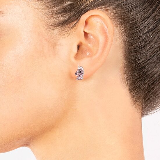 Silver Treasures Unicorn Pink Crystal Sterling Silver 10mm Stud Earrings