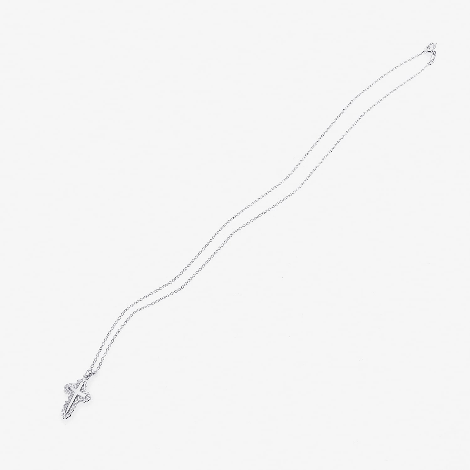 Silver Treasures Womens Cross 18 Inch Pendant Necklace