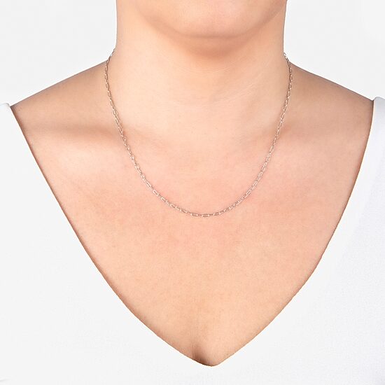 Silver Treasures Womens Sterling Silver 18 Inch Paperclip Chain Necklace