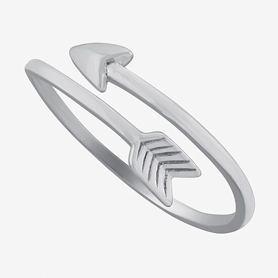 Silver Treasures Womens Sterling Silver Arrow Bypass  Band