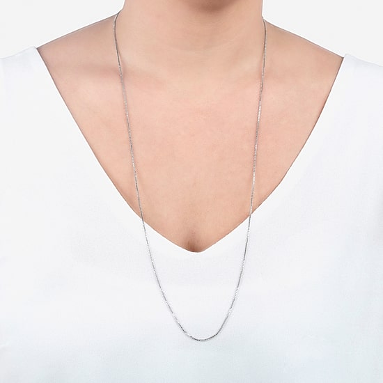 Silver Treasures Made In Italy Sterling Silver 16-30" Box Chain Necklace