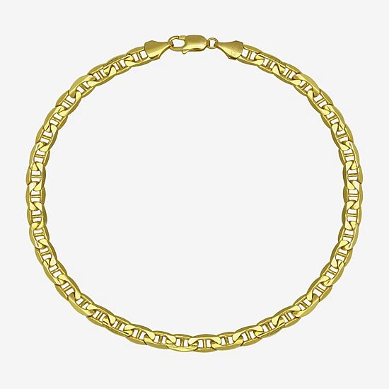 10K Yellow Gold 9" Hollow Mariner Chain Bracelet