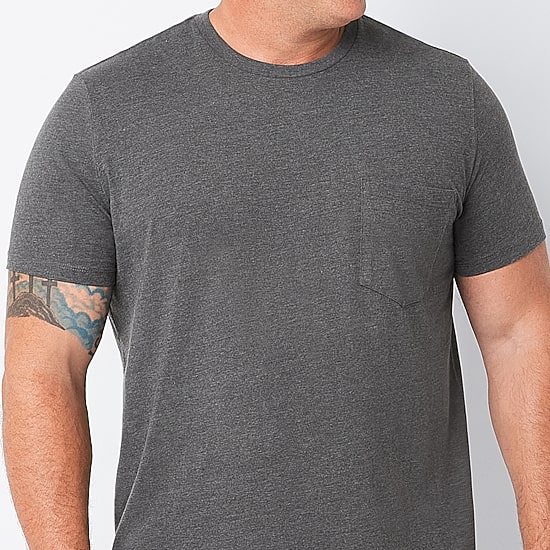 St. John's Bay Super Soft Pocket Mens Crew Neck Short Sleeve Quick Dry Big and Tall T-Shirt