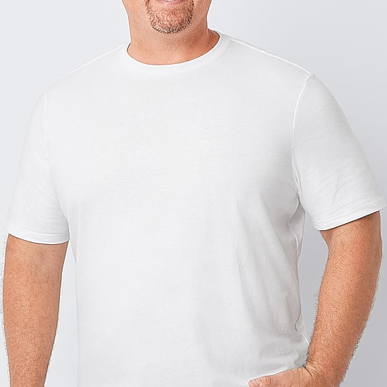Shaquille O'Neal XLG™ Ribbed Dropneedle Mens Crew Neck Short Sleeve Big and Tall T-Shirt