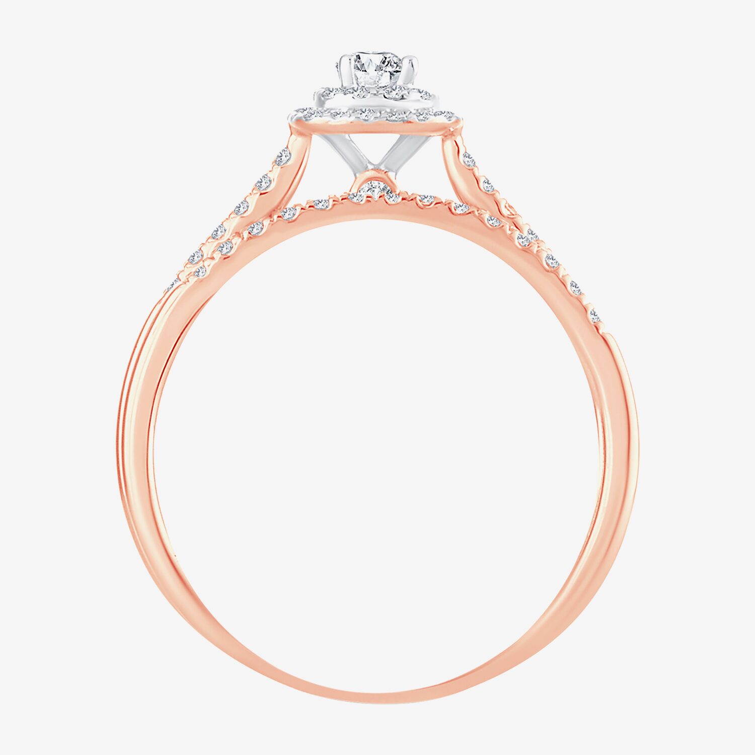 1/2 CT.T.W. Natural Diamond Halo Bridal Set 10K or 14K White Gold
