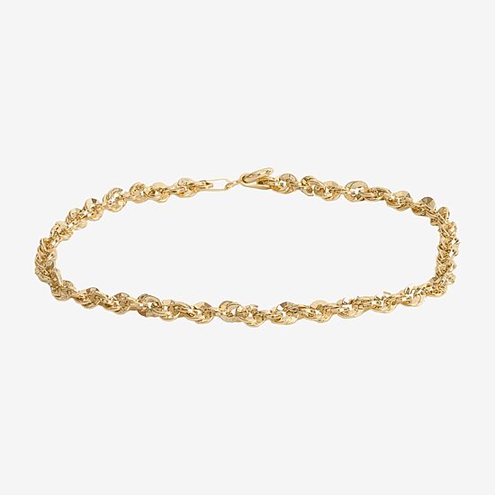 Made in Italy Mens 14K Gold 8 Inch Semisolid Link Chain Bracelet