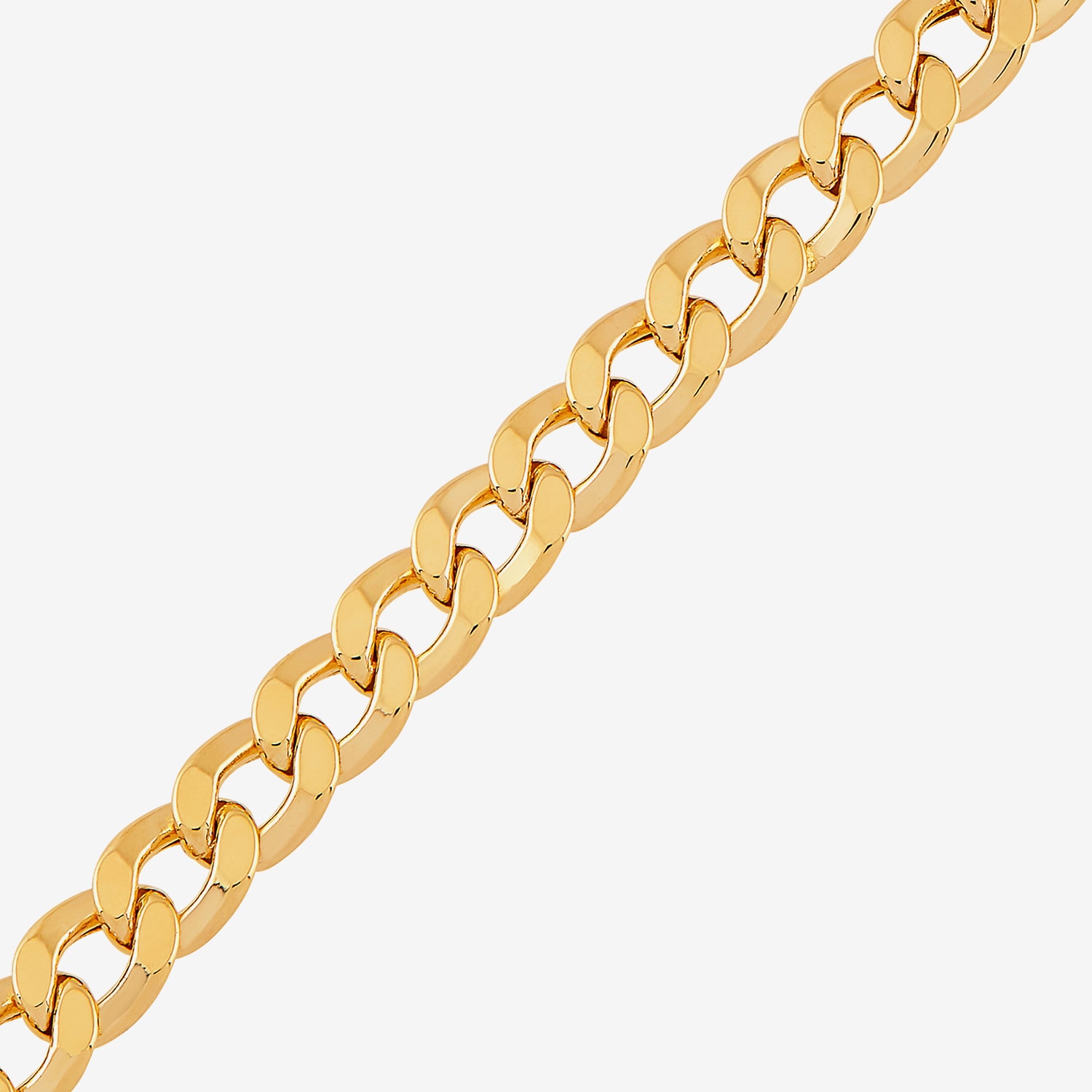 Mens 10K Gold 8.5 Inch 6mm Semi-Solid Curb Bracelet