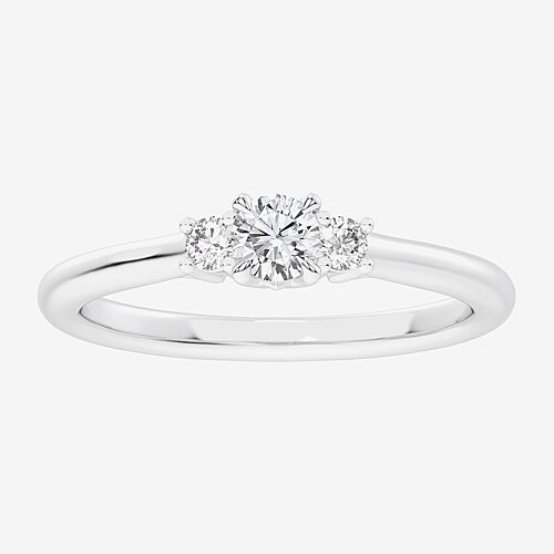 Modern Bride (g-h / Si1-si2) Womens 1/3 Ct. T.w. Lab Grown White Diamond Sterling Silver Side Stone 3-stone Promi