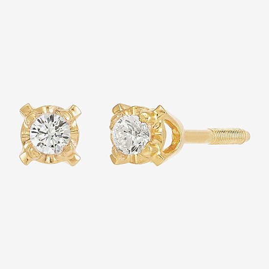Girls Natural White Diamond 14K Gold Round 2-pc. Jewelry Set