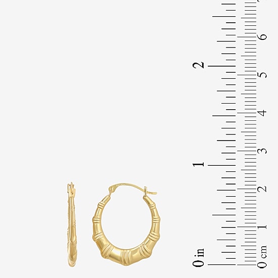 Womens 10K Gold 18mm Round Hoop Earrings