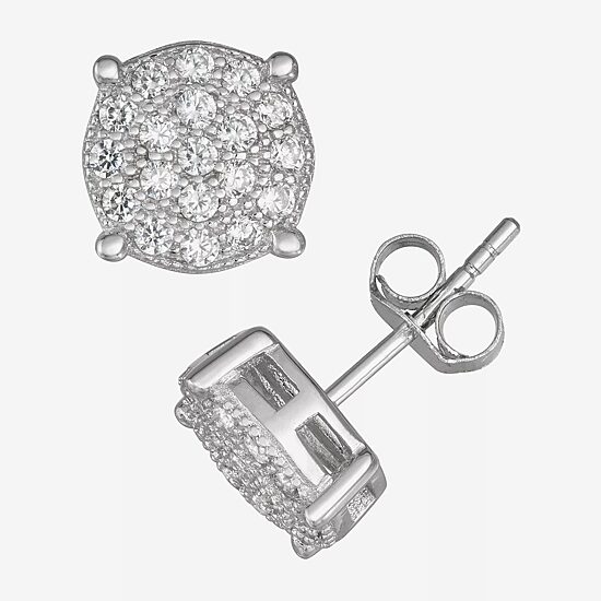 1 1/10 CT. Cubic Zirconia Sterling Silver 8.9mm Stud Earrings