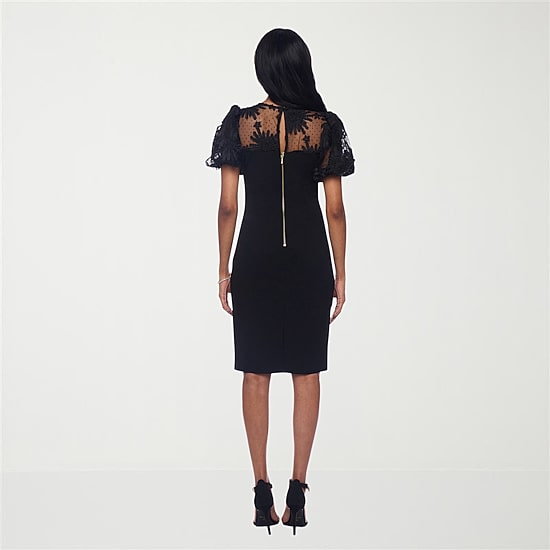 Premier Amour Womens Round Neck Short Sleeve Sheath Dress