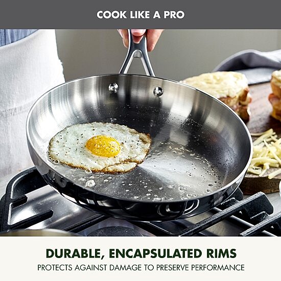 GreenPan Valencia Pro Stainless Steel Uncoated 2-Piece Frypan Set