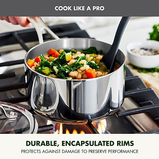 GreenPan Valencia Pro Stainless Steel Uncoated 1.6-qt. Saucepan with Lid