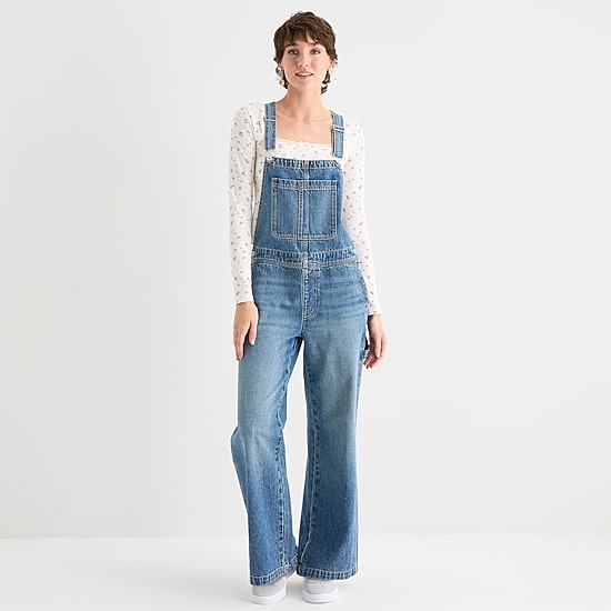 Arizona Sleeveless Womens Overalls Juniors