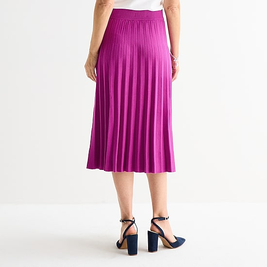 Liz Claiborne Womens Midi Pleated Skirt
