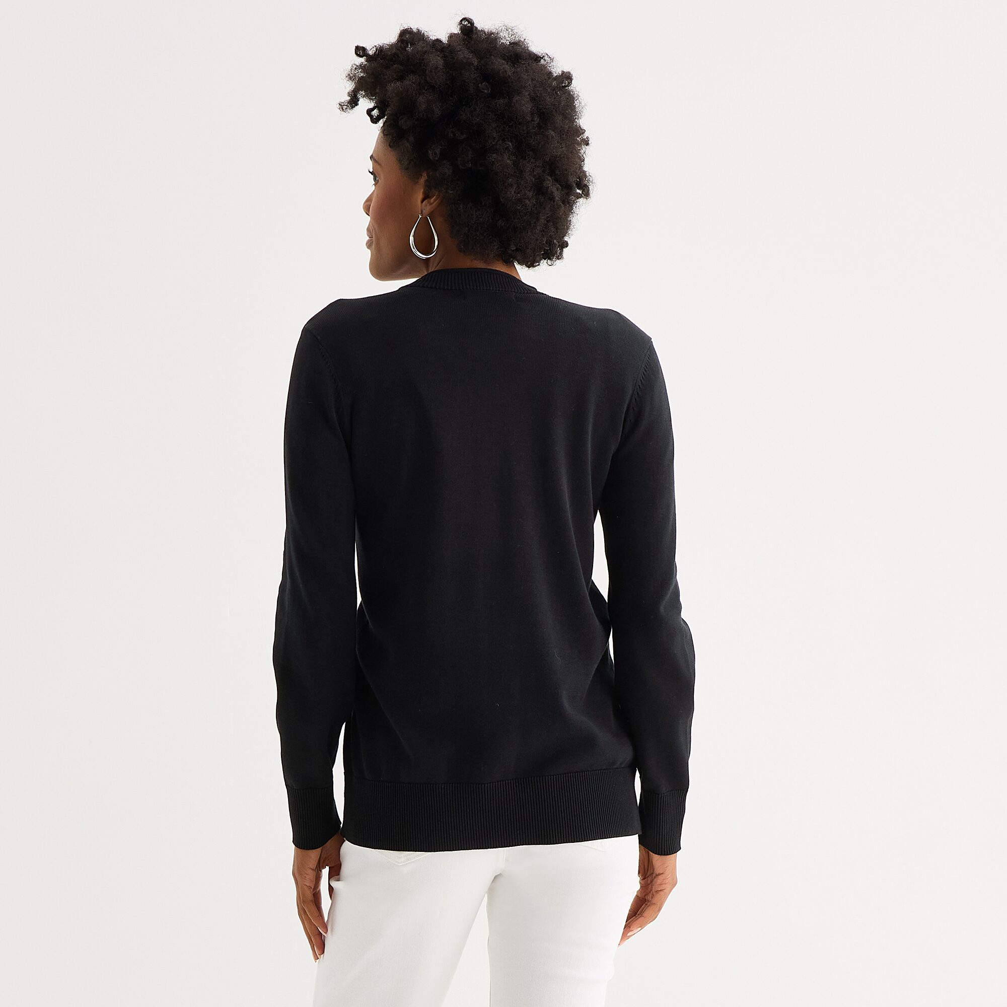 Liz Claiborne Womens V Neck Long Sleeve Button Cardigan