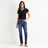St. John's Bay Womens Mid Rise Secretly Slender Straight Leg Jean