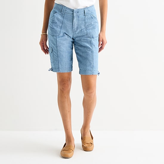 St. John's Bay Womens 11" Mid Rise Bermuda Short