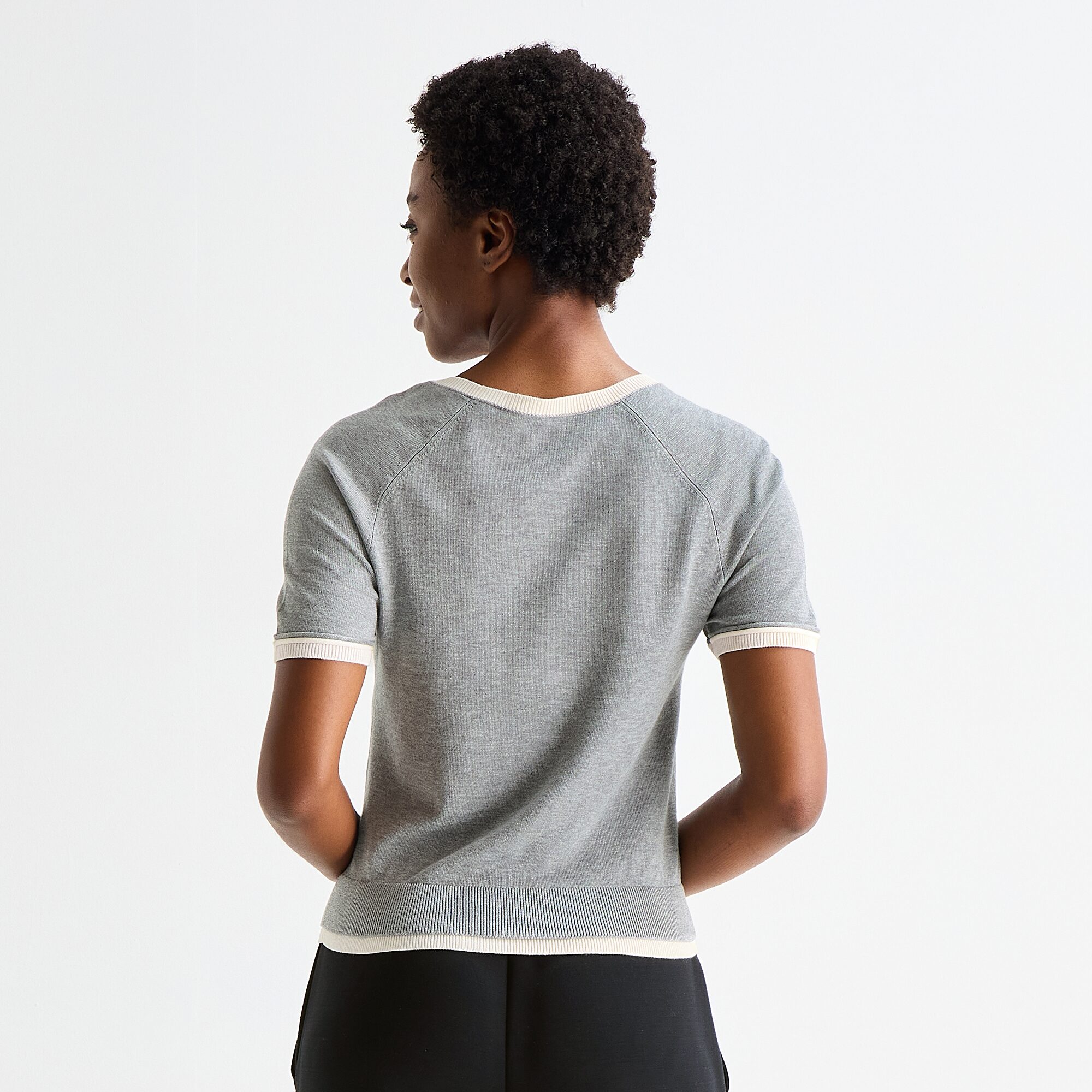 Stylus Womens Crew Neck Short Sleeve Pullover Sweater
