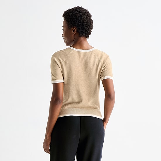 Stylus Womens Crew Neck Short Sleeve Pullover Sweater
