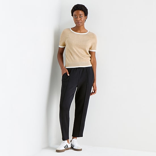 Stylus Womens Crew Neck Short Sleeve Pullover Sweater