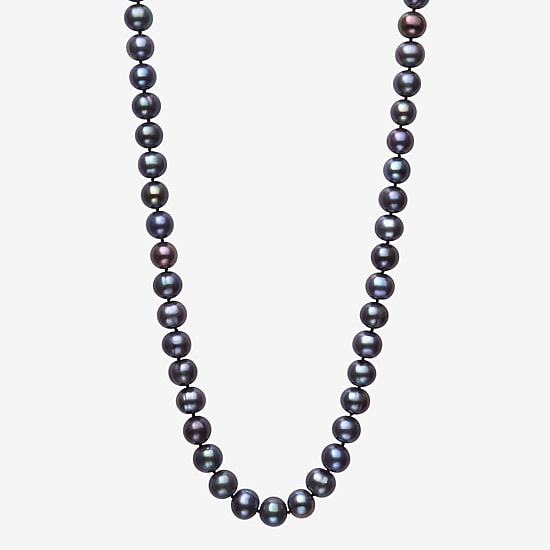 Limited Quantities! Unisex Adult Black Sterling Silver 18 Inch Strand Necklace