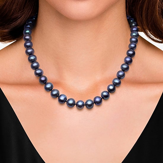 Limited Quantities! Unisex Adult Black Sterling Silver 18 Inch Strand Necklace