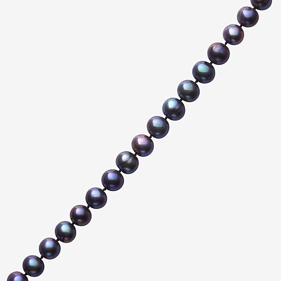 Limited Quantities! Unisex Adult Black Sterling Silver 18 Inch Strand Necklace