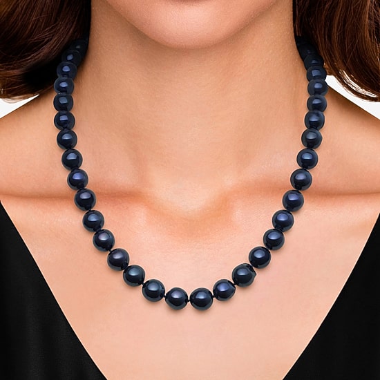 Limited Quantities! Unisex Adult Black Sterling Silver 20 Inch Strand Necklace