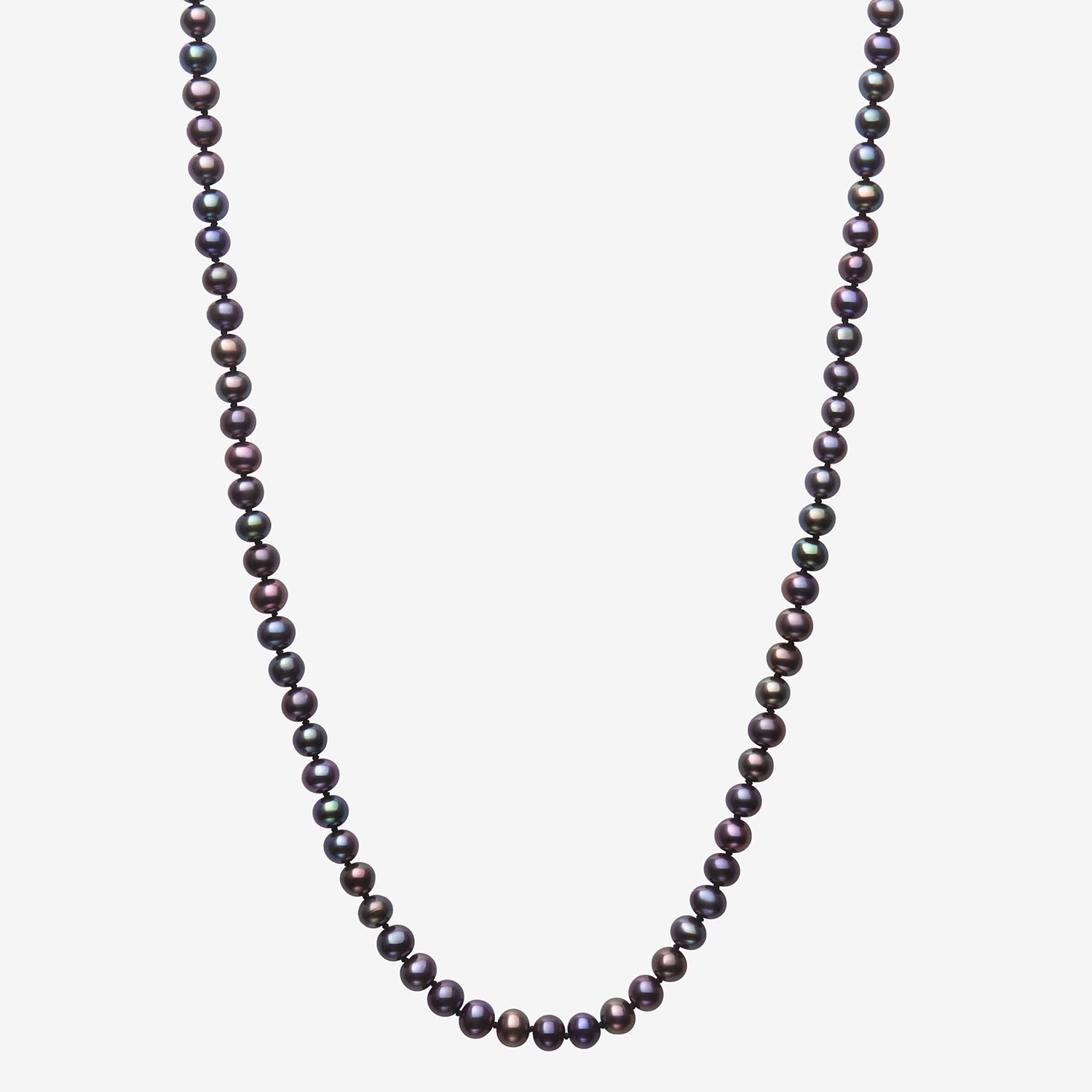 Limited Quantities! Unisex Adult Dyed Black Sterling Silver Inch Strand Necklace