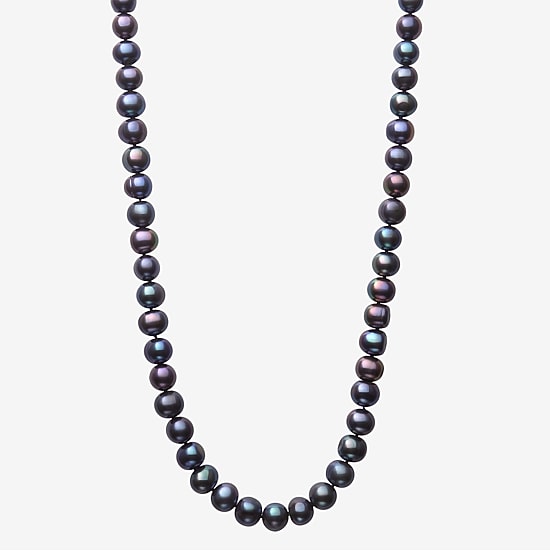 Limited Quantities! Unisex Adult Black Sterling Silver 17 1/2 Inch Strand Necklace