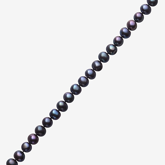 Limited Quantities! Unisex Adult Black Sterling Silver 17 1/2 Inch Strand Necklace