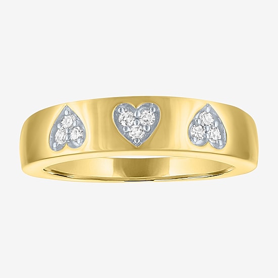 Diamond Addiction G-H / Si2-I1 Womens 5MM 1/10 CT. T.W. Lab Grown White Diamond 14K Gold Over Silver Heart Band
