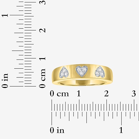 Diamond Addiction G-H / Si2-I1 Womens 5MM 1/10 CT. T.W. Lab Grown White Diamond 14K Gold Over Silver Heart Band