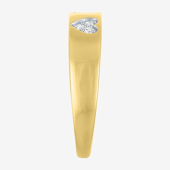 Diamond Addiction G-H / Si2-I1 Womens 5MM 1/10 CT. T.W. Lab Grown White Diamond 14K Gold Over Silver Heart Band
