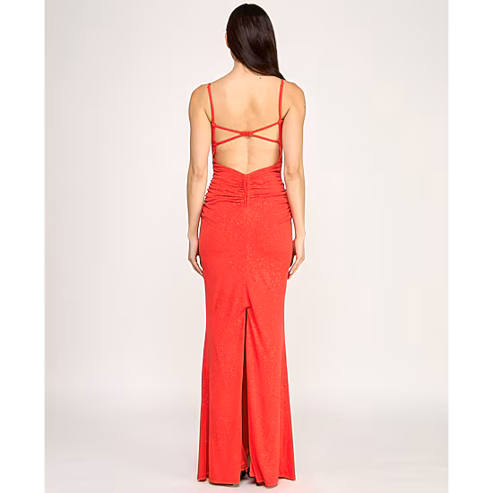 Trixxi Womens Juniors Square Neck Sleeveless Glitter Bodycon Dress