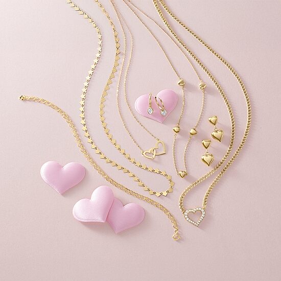 Gold Addiction Womens 10K Gold Heart 18 Inch Pendant Necklace