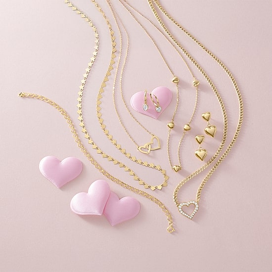 Gold Addiction Womens White Cubic Zirconia 10K Gold Heart 18 Inch Pendant Necklace