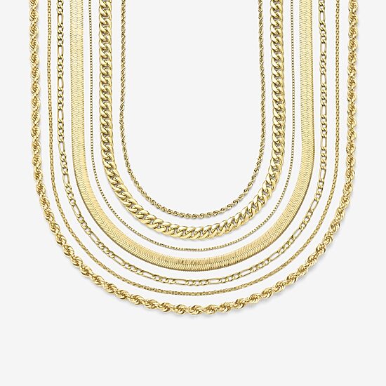 Made in Italy Womens 14K Gold 18 Inch Herringbone Chain Necklace