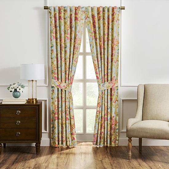 Waverly Spring Rod Pocket Light-Filtering Single Curtain Panel