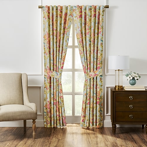 Waverly Spring Rod Pocket Light-filtering Single Curtain Panel In Gray