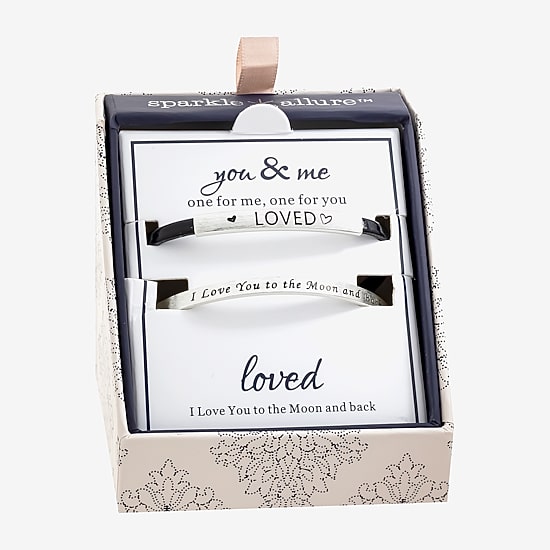 Sparkle Allure You & Me Womens 2-pc. Pure Silver Over Brass Bracelet Set